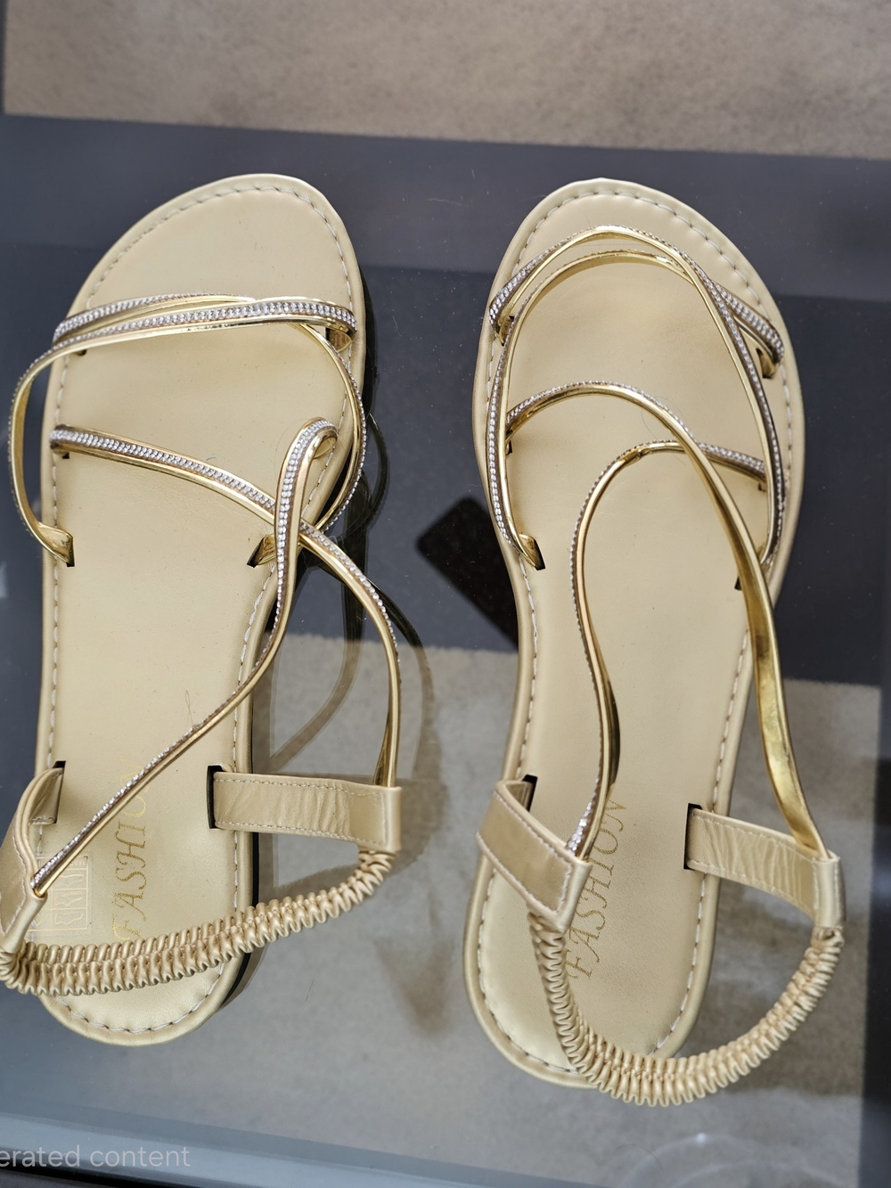 Women's Gold-Strap Flat Sandals